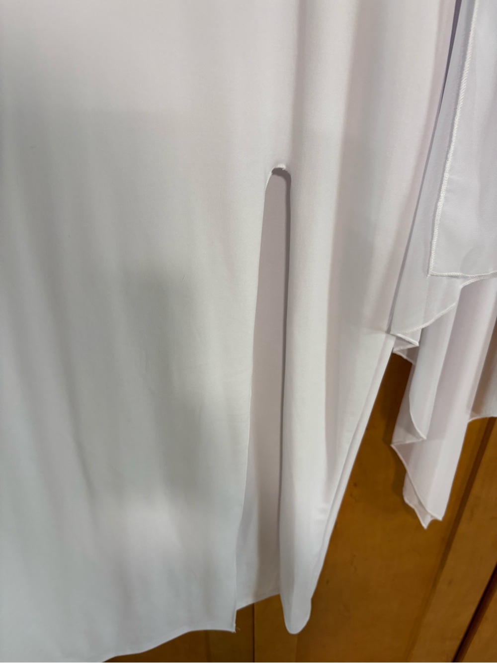 Asymmetrical White Draped Women's Dress - Picture 5 of 8